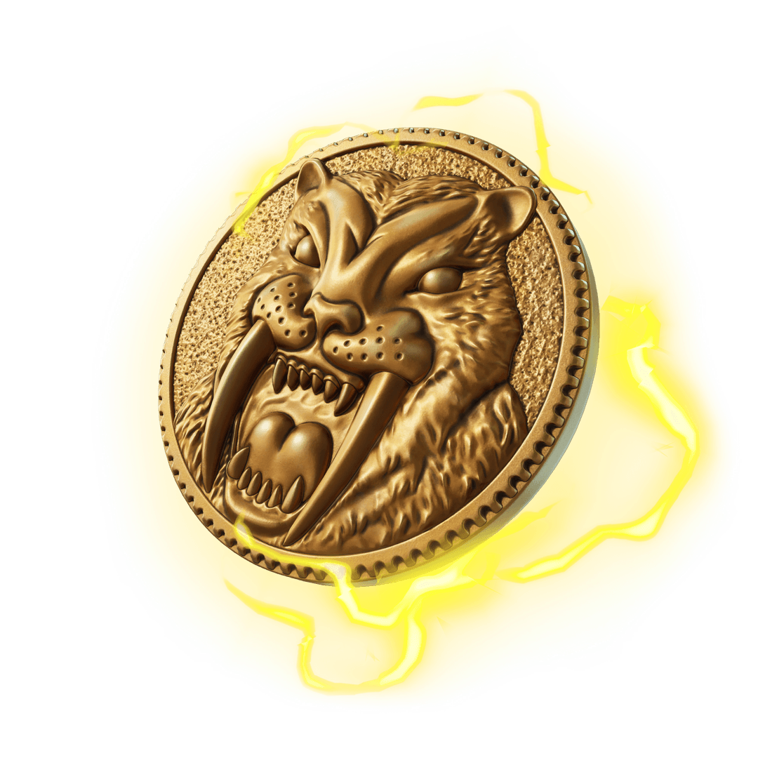 Imagen de Moneda de tigre dientes de sable